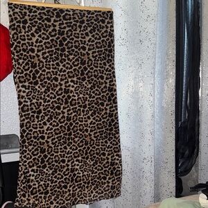 Leopard Print Midi Skirt in Brown